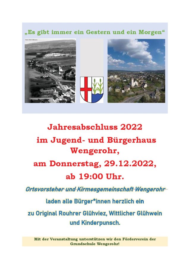 Einladung zum Jahresabschluss in Wengerohr 2022