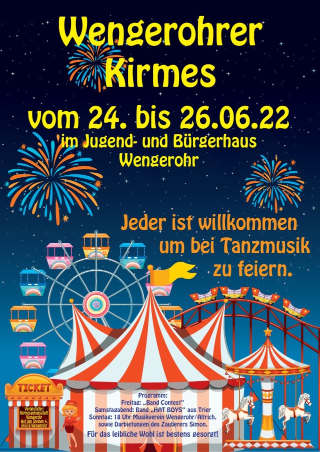 Kirmes in Wengerohr vom 24. bis 26. Juni 2022